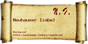 Neuhauser Izabel névjegykártya